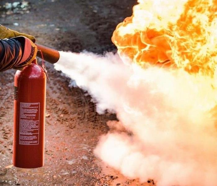 Fire Extinguisher Being Used