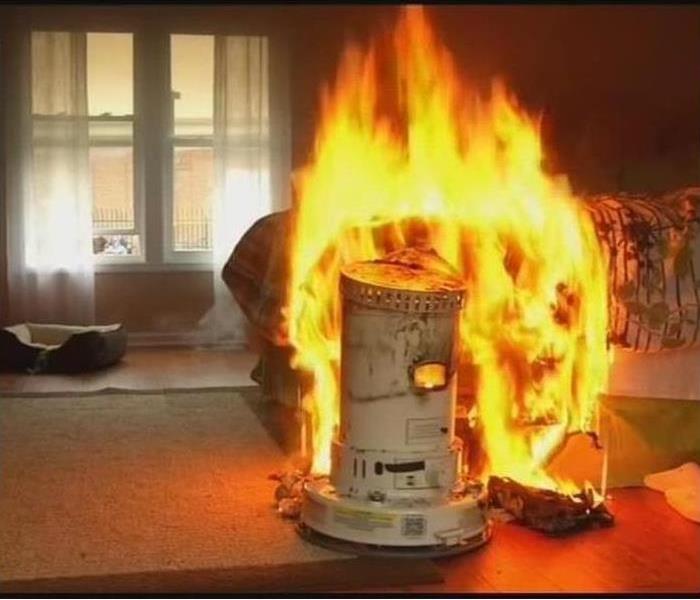 Kerosene Heater on Fire